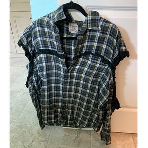 Furst Of a Kind Ruffle oversized plaid shirt